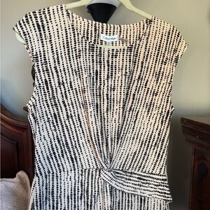 Calvin Klein Black and Cream Patterned Top NWT